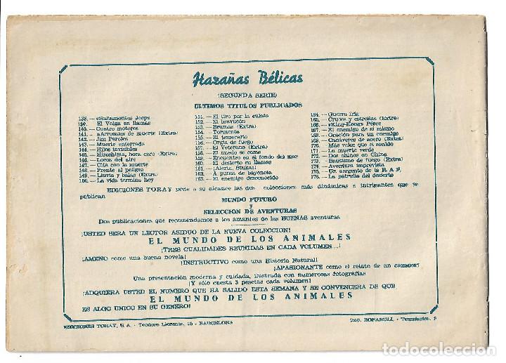Tebeos: HAZA&Ntilde;AS BELICAS N&ordm; 176 - ORIGINAL - Foto 2