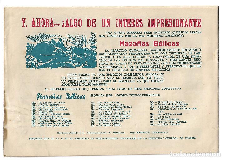 Tebeos: HAZA&Ntilde;AS BELICAS N&ordm; 190 - ORIGINAL - Foto 2