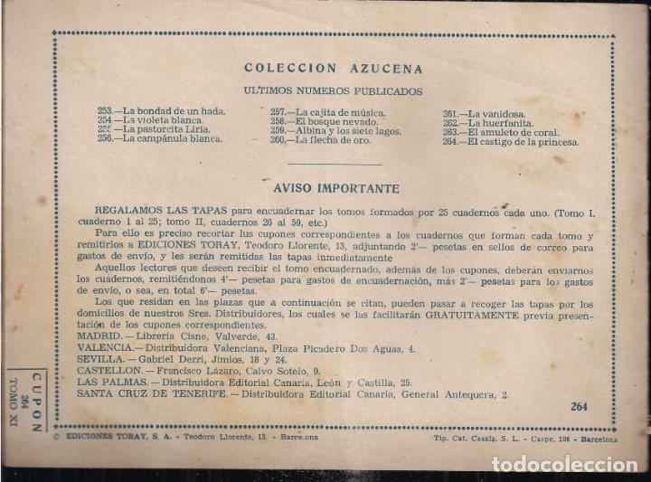 Tebeos: AZUCENA N&ordm; 264. EL CASTIGO DE UNA PRINCESA - Foto 2