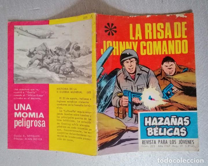 Tebeos: HAZA&Ntilde;AS B&Eacute;LICAS N&ordm; 223 LA RISA DE JOHNNY COMANDO - TORAY 1967 - Foto 2
