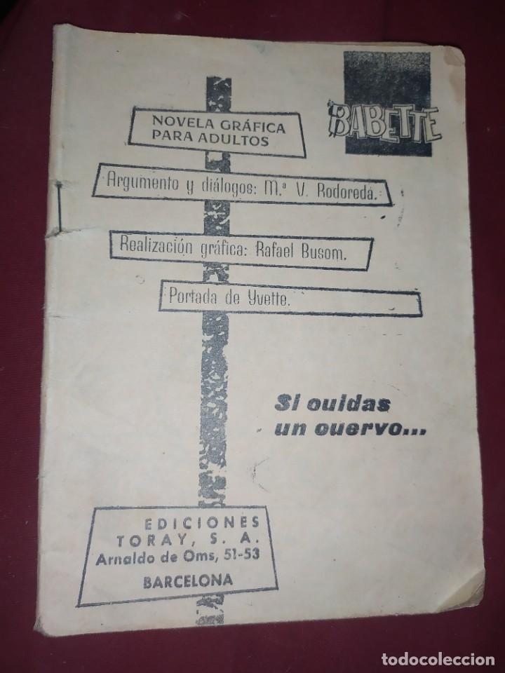 Tebeos: BABETTE SI CUIDAS UN CUERVO 1965 EDICIONES TORAY - Foto 1