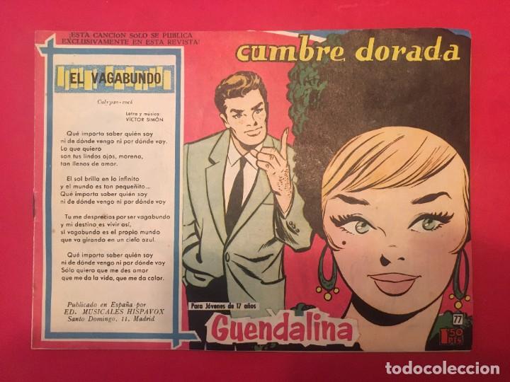 COMIC GUENDALINA Nº 77 ROMANTICA, CON CANCION EL VAGABUNDO DE VICTOR SIMON EDITORIAL TORAY 1959 (Tebeos y Comics - Toray - Guendalina)