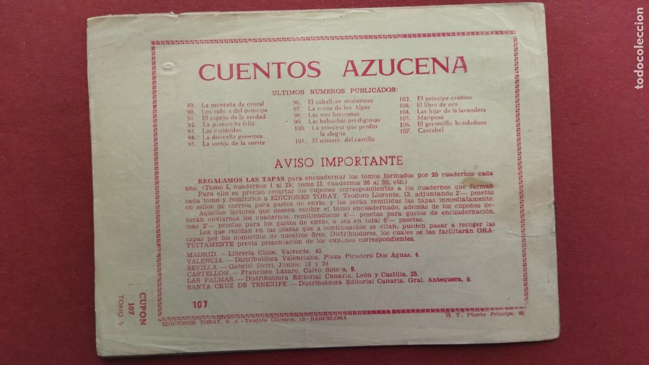 Tebeos: AZUCENA N&ordm; 107 - M. CURTO - CASCABEL - Foto 4