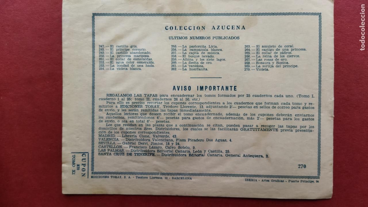 Tebeos: AZUCENA N&ordm; 270 - MAR&Iacute;A PASCUAL - VIOLETA - Foto 3