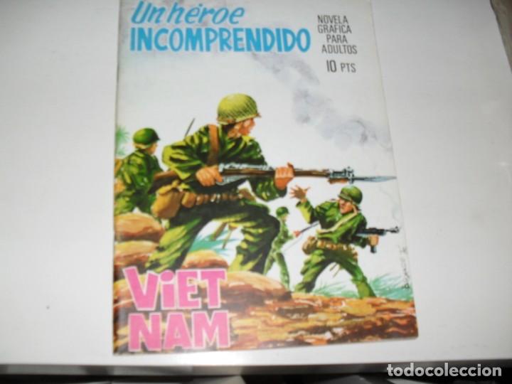 Tebeos: UN HEROE INCOMPRENDIDO:VIETNAM.ediciones barcada,a&ntilde;o 1968.TEBEO DIFICIL. - Foto 1
