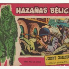 Tebeos: HAZAÑAS BELICAS Nº 311 ORIGINAL - JOHNNY COMANDO JUICIO SUMARISIMO - TORAY 1958. Lote 323490128