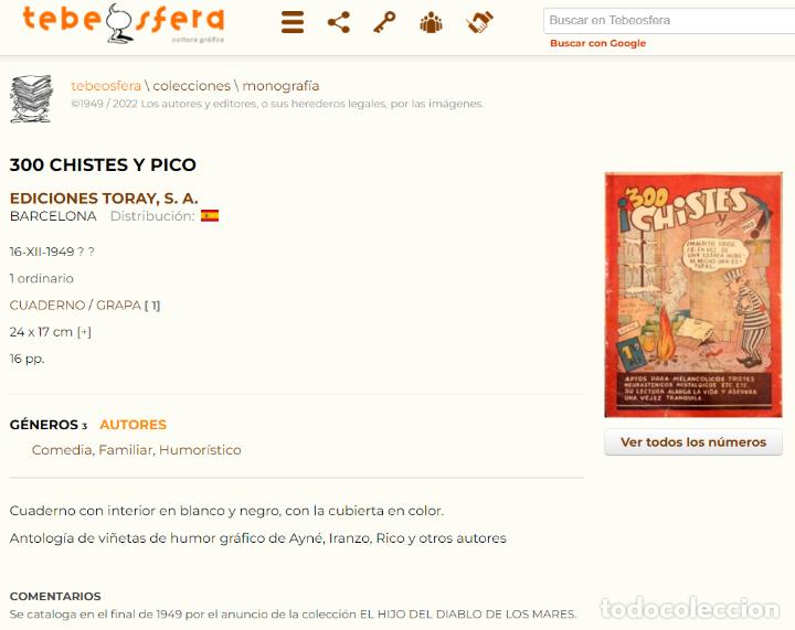 Tebeos: 300 chistes y pico. Ediciones Toray. 1949. Raro - Foto 10
