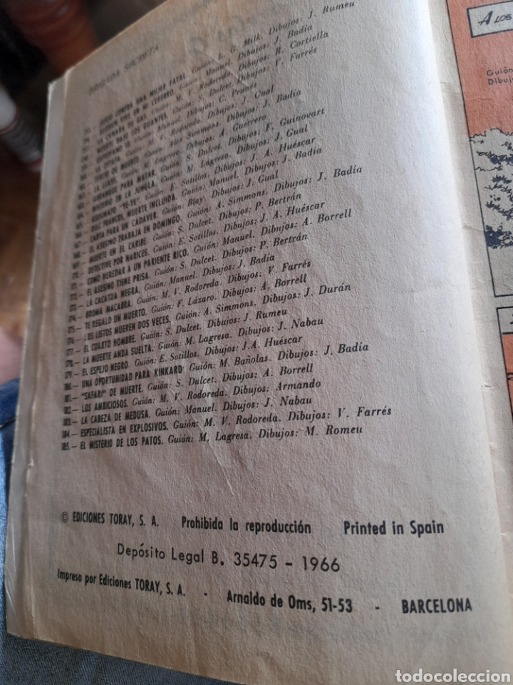 Tebeos: C&oacute;mic Brigada Secreta, N 185 de 1966 - Foto 3
