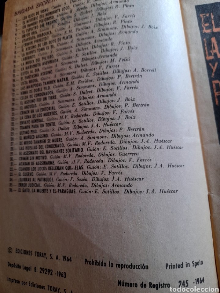 Tebeos: C&oacute;mic Brigada Secreta N 36 de 1964 - Foto 3