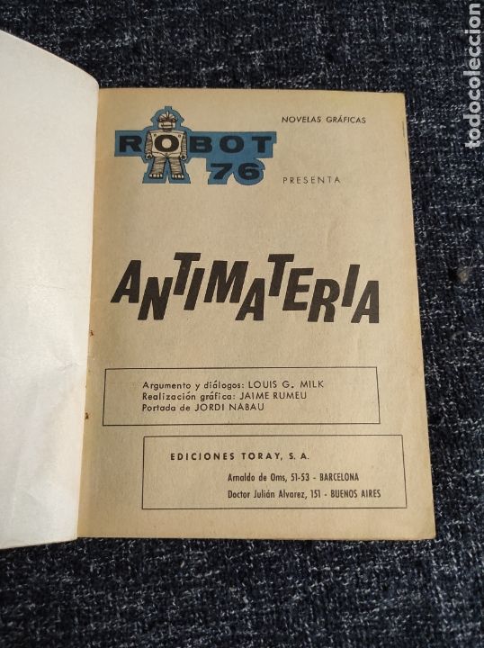 Tebeos: ROBOT 76 N&ordm; 7 ANTIMATERIA - EDICIONES TORAY 1967 - Foto 2