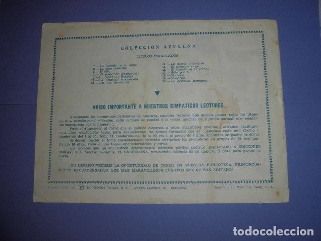 Tebeos: AZUCENA N&ordm; 20 - PRINCESA HEREDERA - EDICIONES TORAY. - Foto 2
