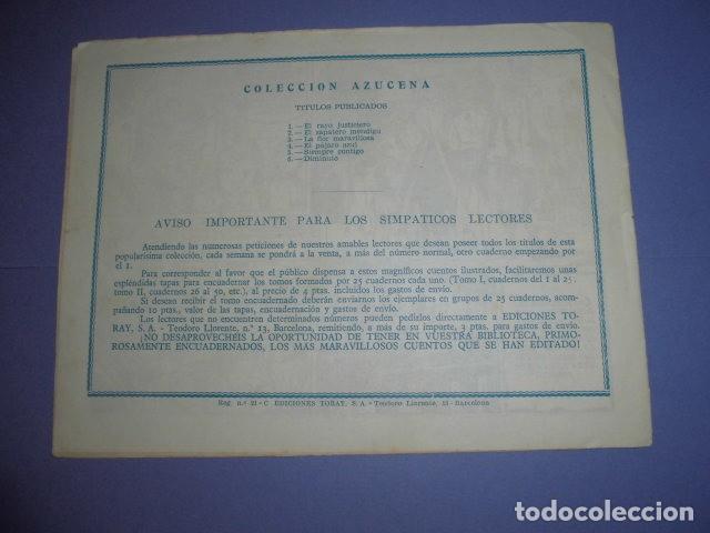 Tebeos: AZUCENA N&ordm; 6 - DIMINUTO - EDICIONES TORAY. - Foto 2