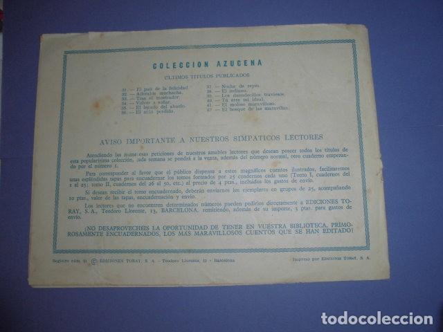 Tebeos: AZUCENA N&ordm; 42 - EL BOSQUE DE LAS MARAVILLAS - EDICIONES TORAY. - Foto 2