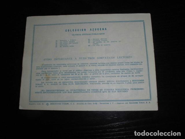 Tebeos: AZUCENA N&ordm; 84 - LA CRUZ DE MADERA - EDICIONES TORAY. - Foto 2