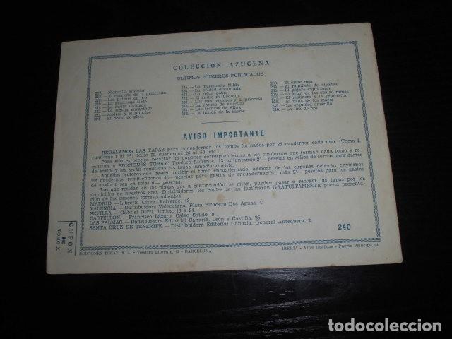 Tebeos: AZUCENA N&ordm; 240 - LA LIRA DE ORO - EDICIONES TORAY. - Foto 2