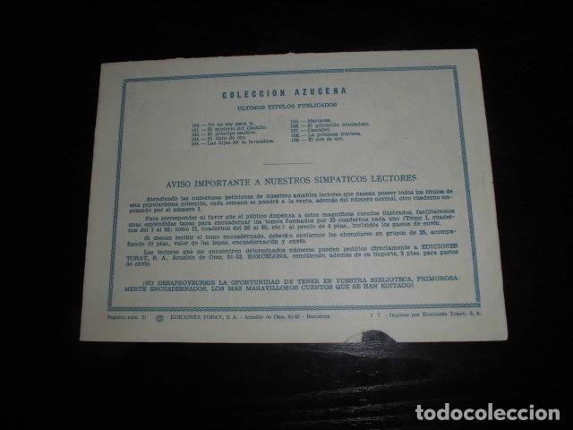 Tebeos: AZUCENA N&ordm; 109 - EL AVE DE ORO - EDICIONES TORAY. - Foto 2