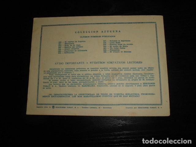Tebeos: AZUCENA N&ordm; 563 - EL TRIUNFO DE BELINDA - EDICIONES TORAY. - Foto 2