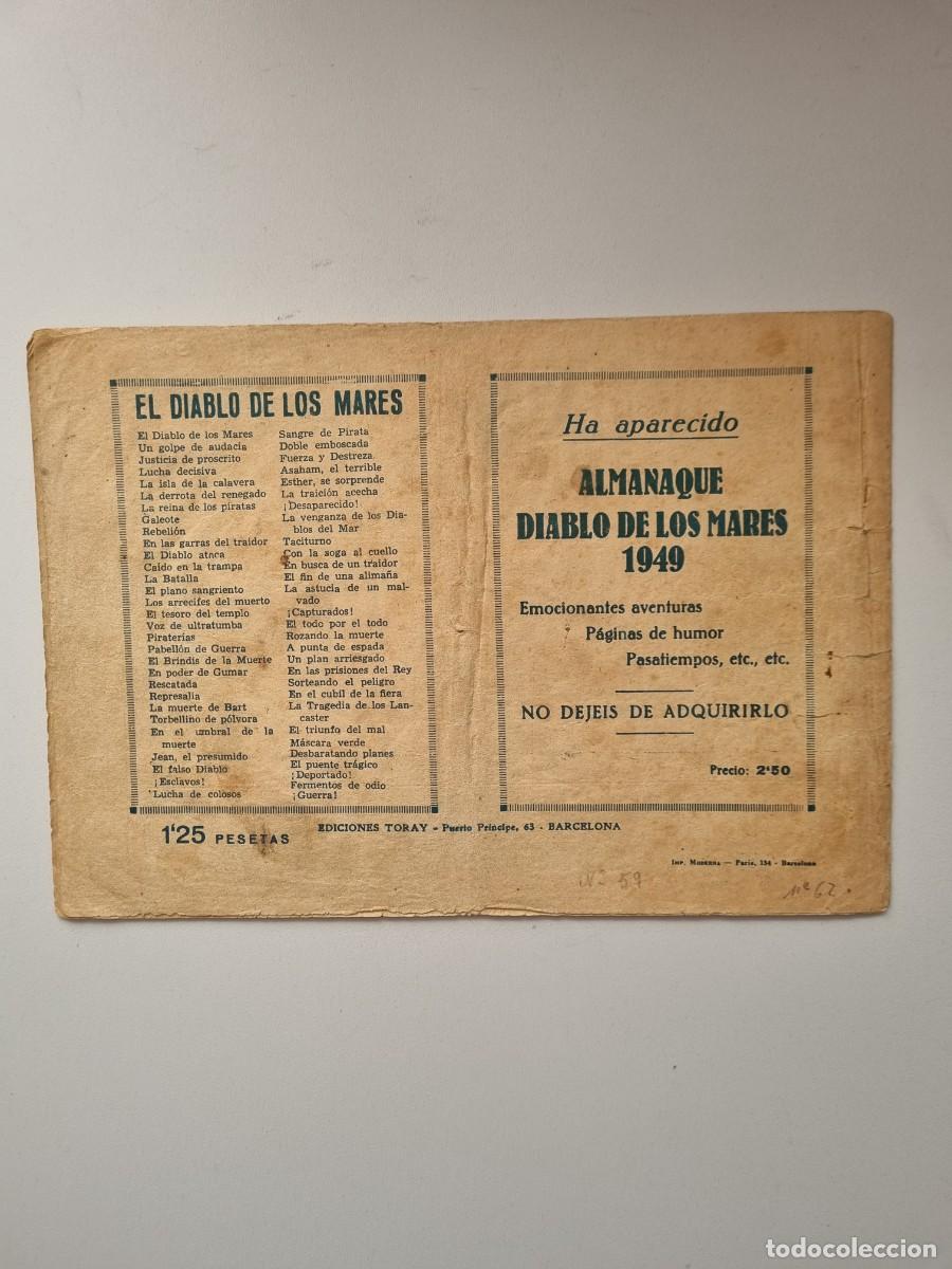 Tebeos: El Diablo de los Mares n&deg; 62 a&ntilde;o 1947 17x24 - Foto 2