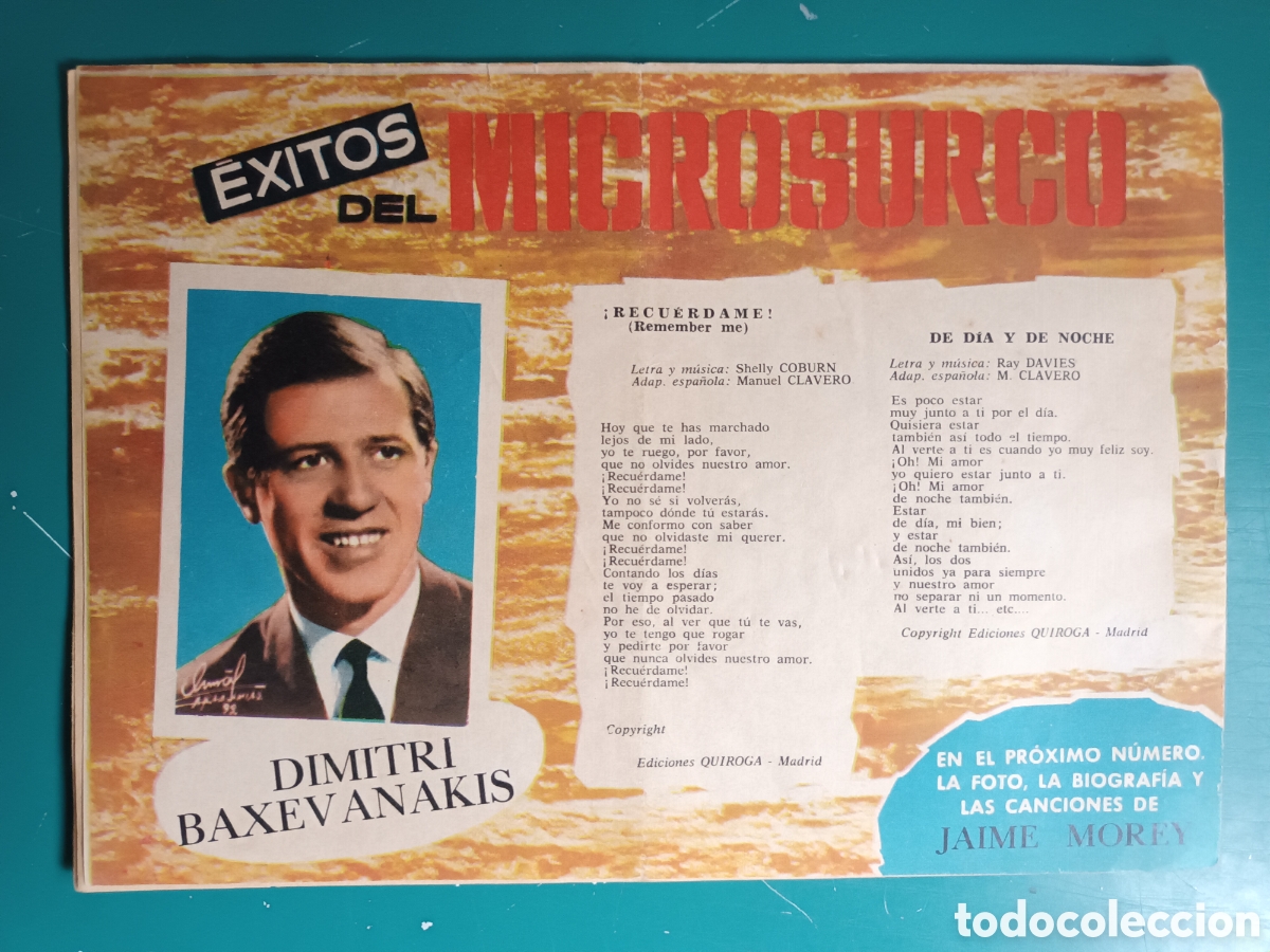 Tebeos: Serenata N&deg; 269 COMPOSITOR ANONIMO 1965 Dimitri Baxevanakis - Foto 6