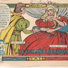 Tebeos: GRACIELA. Nº 259. LA CORONA PERDIDA. JUVENIL FEMENINA. EDICIONES TORAY. 1958(B34.1)