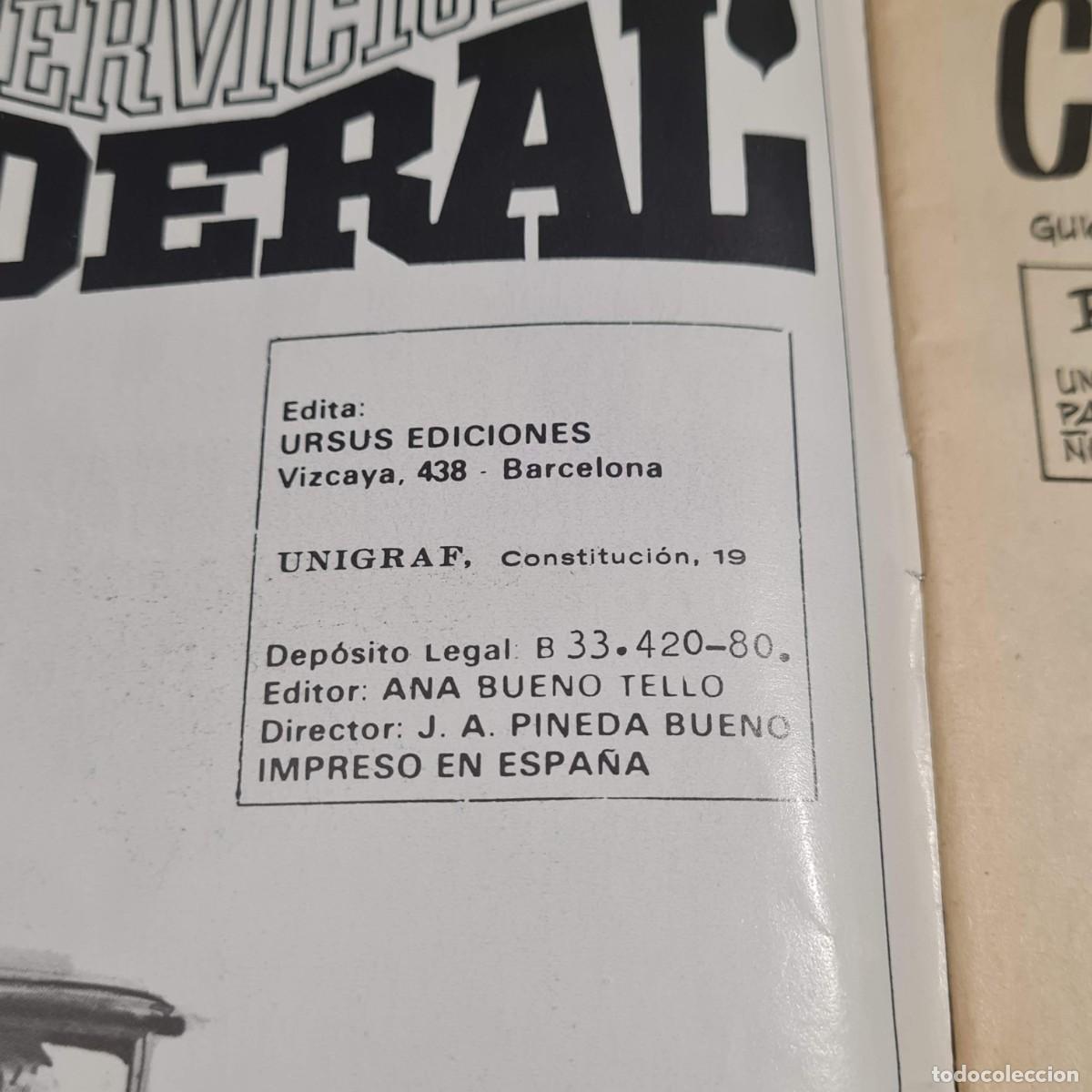Tebeos: SERVICIO FEDERAL N&ordm;3 - CUMBRES DE PODER - EDICIONES TORAY A&Ntilde;O 1980 / M-956 - Foto 3