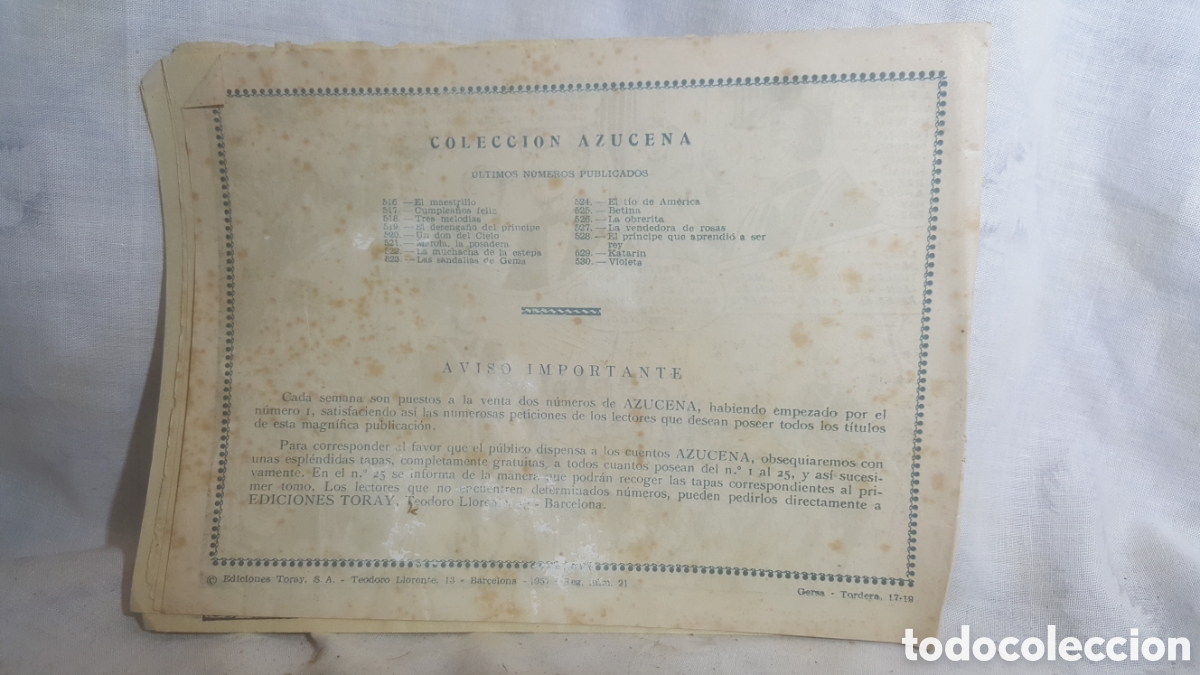 Tebeos: VIOLETA N&deg;21, COLECCI&Oacute;N AZUCENA, EDITORIAL TORAY - Foto 2