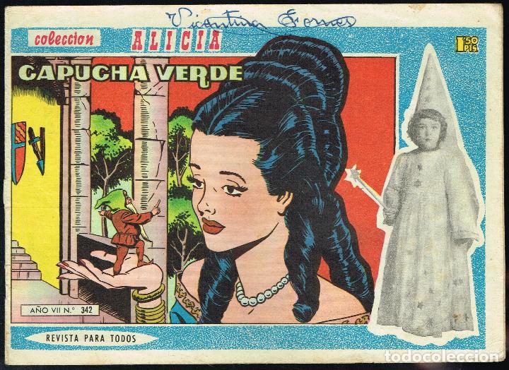 Tebeos: CAPUCHA VERDE - COLECCI&Oacute;N ALICIA N&ordm; 342 - 1958 - Foto 1