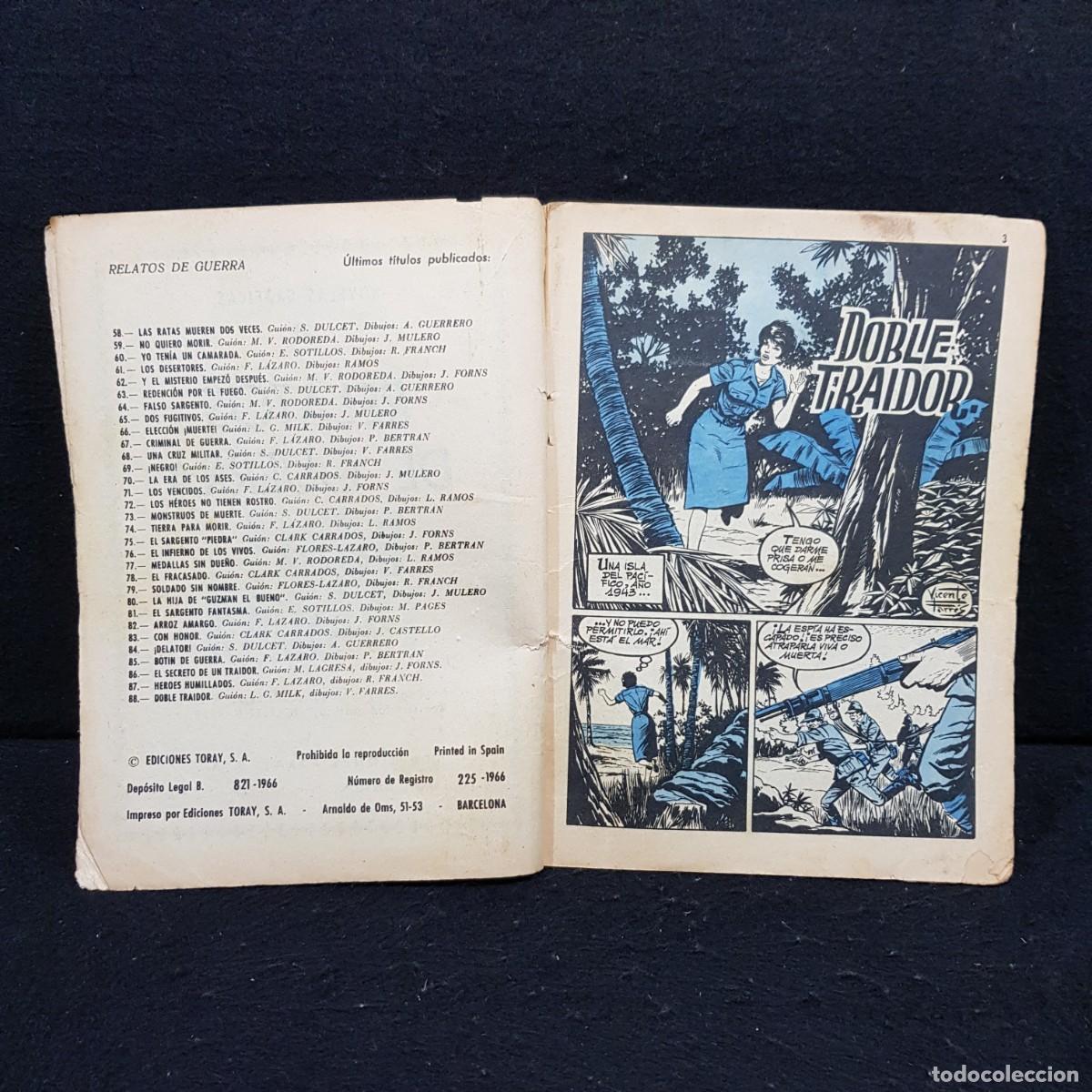 Tebeos: COMIC - RELATOS DE GUERRA, DOBLE TRAIDOR - ED. TORAY / 22.940 - Foto 5