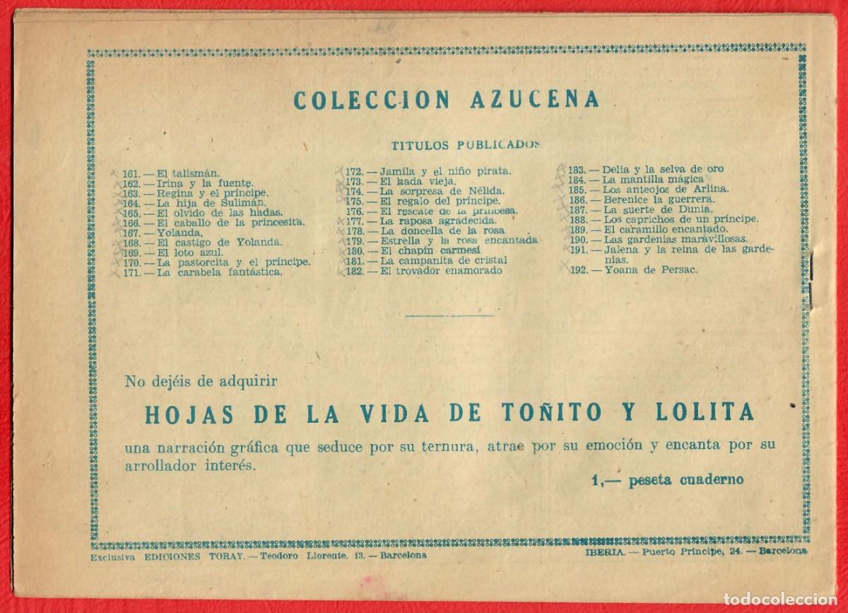 Tebeos: Colecci&oacute;n Azucena &ndash; Yoana de Persac &ndash; Ediciones Toray &ndash; N&uacute;m. 192 - Foto 2