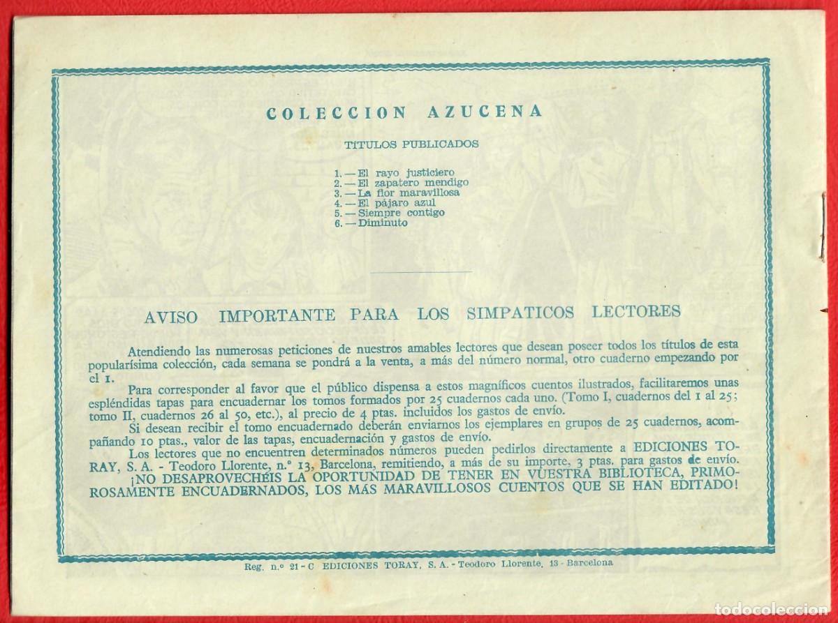 Tebeos: Colecci&oacute;n Azucena &ndash; Diminuto &ndash; Ediciones Toray &ndash; N&uacute;m. 6 - Foto 2
