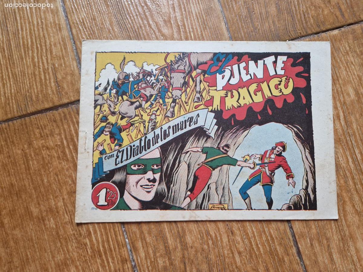 Tebeos: EL DIABLO DE LOS MARES N&ordm; 59 EDICIONES TORAY 1947 ORIGINAL - Foto 1