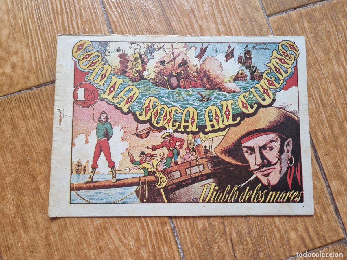 Tebeos: EL DIABLO DE LOS MARES N&ordm; 40 EDICIONES TORAY 1947 ORIGINAL - Foto 1