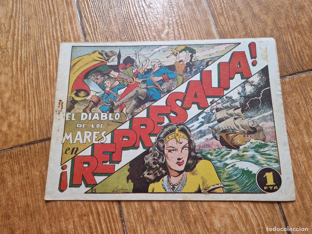 Tebeos: EL DIABLO DE LOS MARES N&ordm; 23 EDICIONES TORAY 1947 ORIGINAL - Foto 1