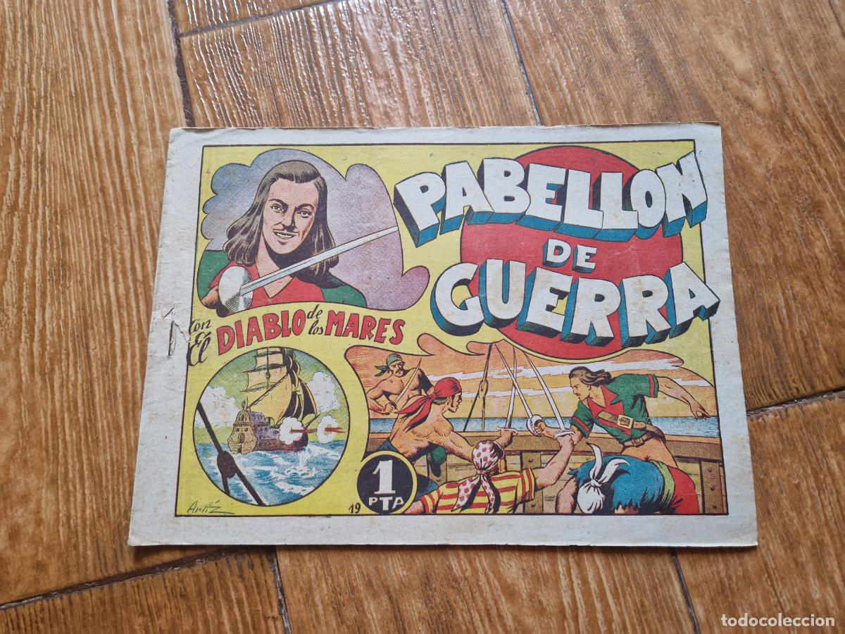 Tebeos: EL DIABLO DE LOS MARES N&ordm; 19 EDICIONES TORAY 1947 ORIGINAL - Foto 1