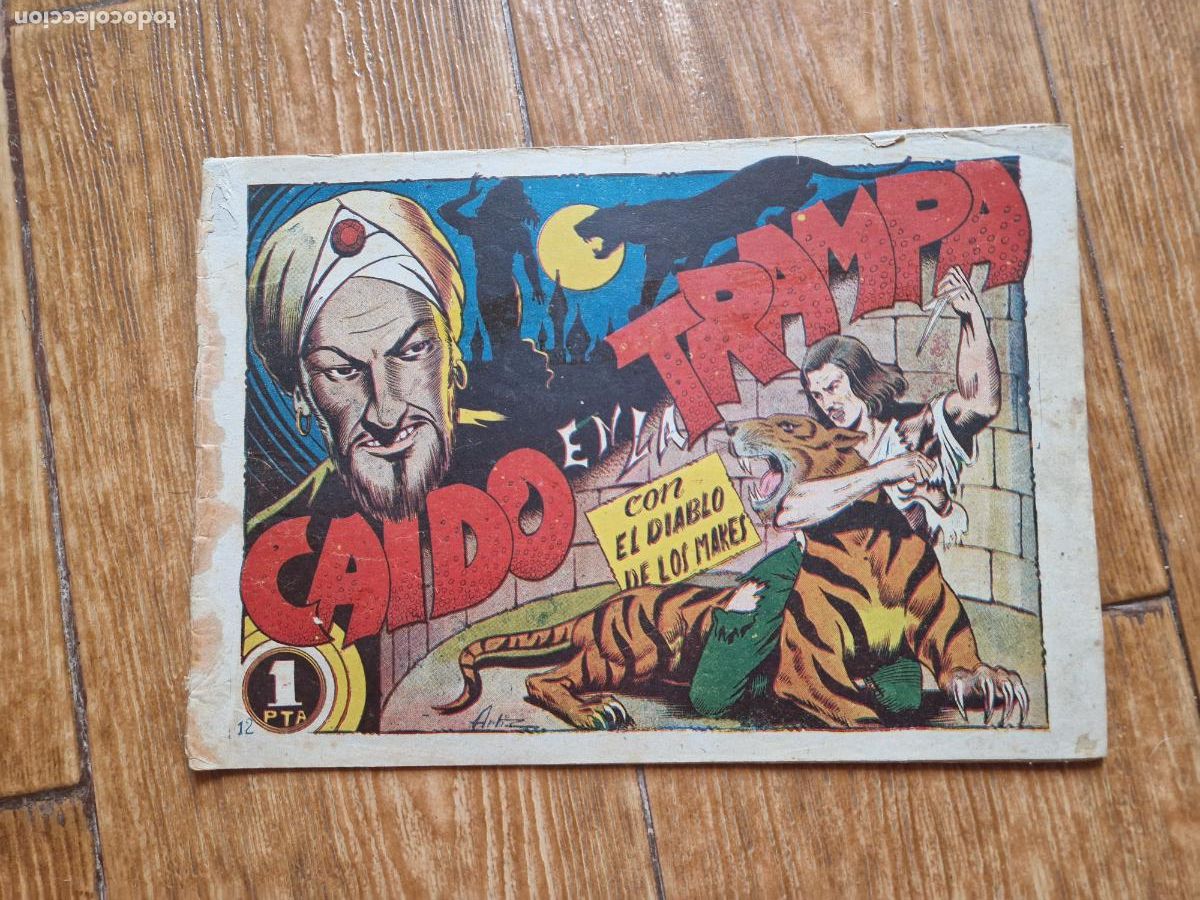 Tebeos: EL DIABLO DE LOS MARES N&ordm; 12 EDICIONES TORAY 1947 ORIGINAL - Foto 1