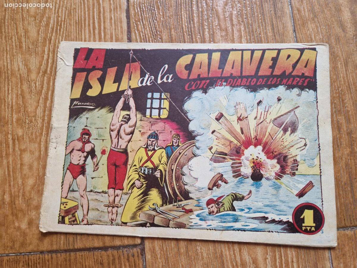 Tebeos: EL DIABLO DE LOS MARES N&ordm; 5 EDICIONES TORAY 1947 ORIGINAL - Foto 1