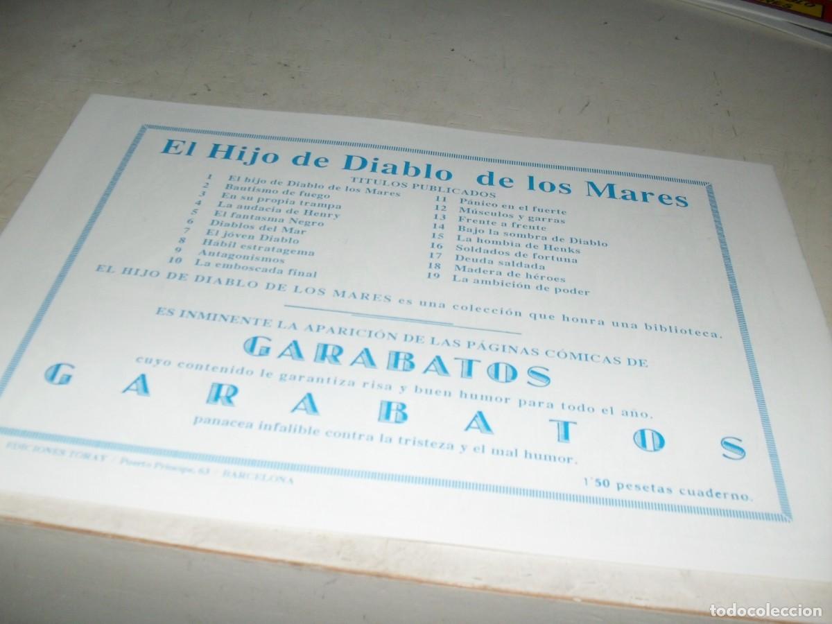 Tebeos: (FACSIMIL),EL HIJO DEL DIABLO DE LOS MARES N&ordm; 19 LA AMBICION DE PODER,(DE 22).TORAY,1949 - Foto 2