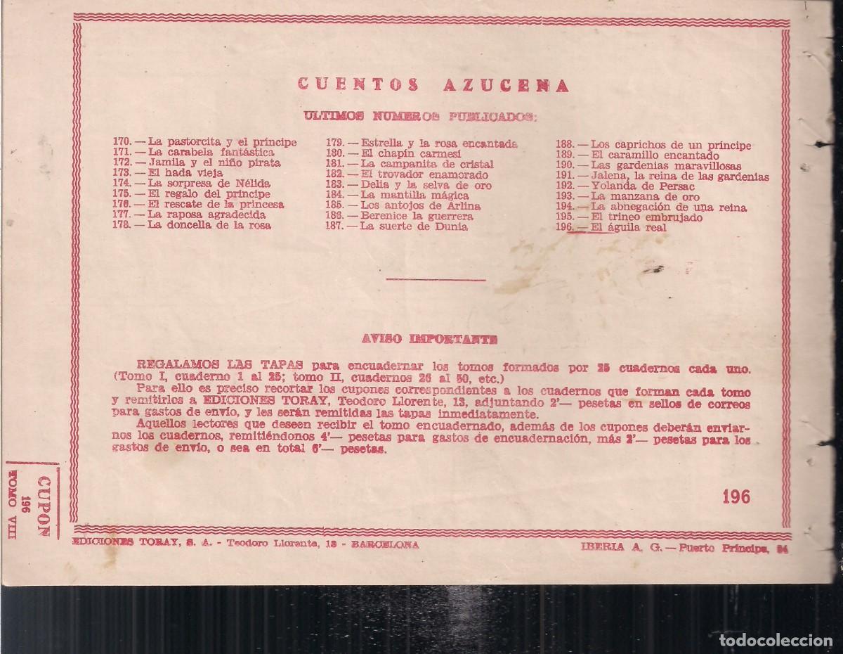 Tebeos: AZUCENA N&ordm; 196: EL AGUILA REAL - Foto 2