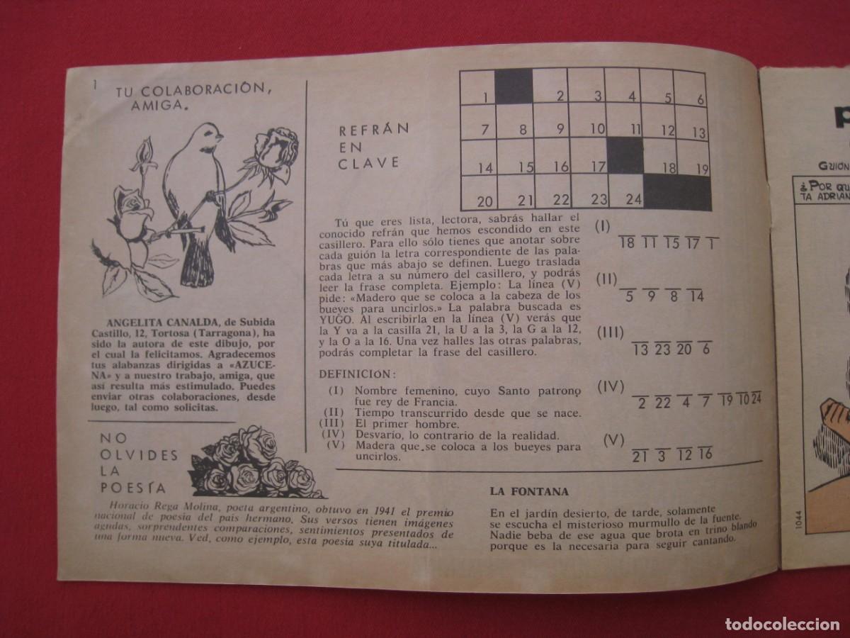 Tebeos: AZUCENA - N&ordm; 1044 - PASARSE DE LISTA - EDICIONES TORAY. - Foto 2