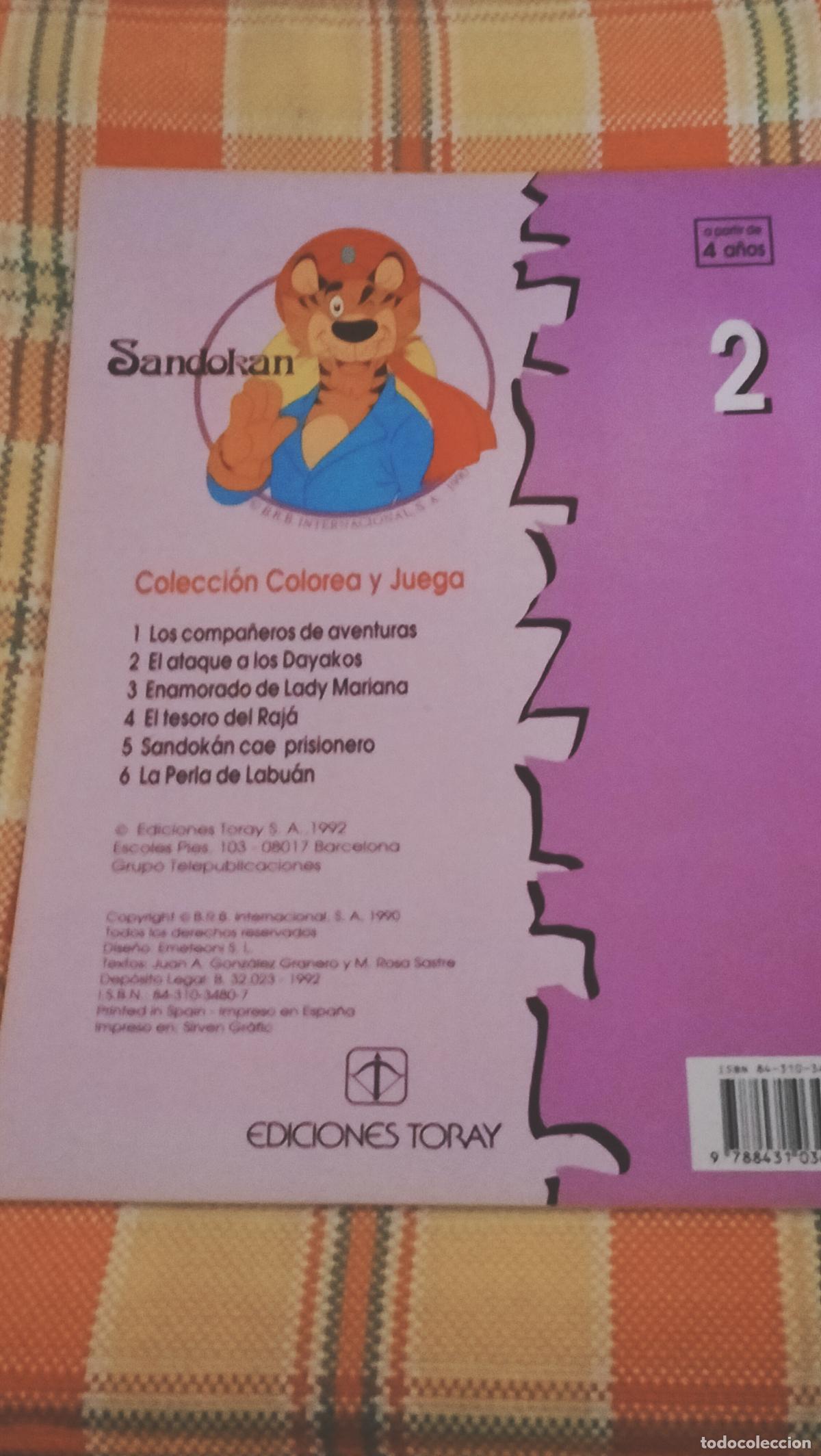 Tebeos: ANTIGUO CUADERNO DE COLOREAR SANDOKAN - Foto 2