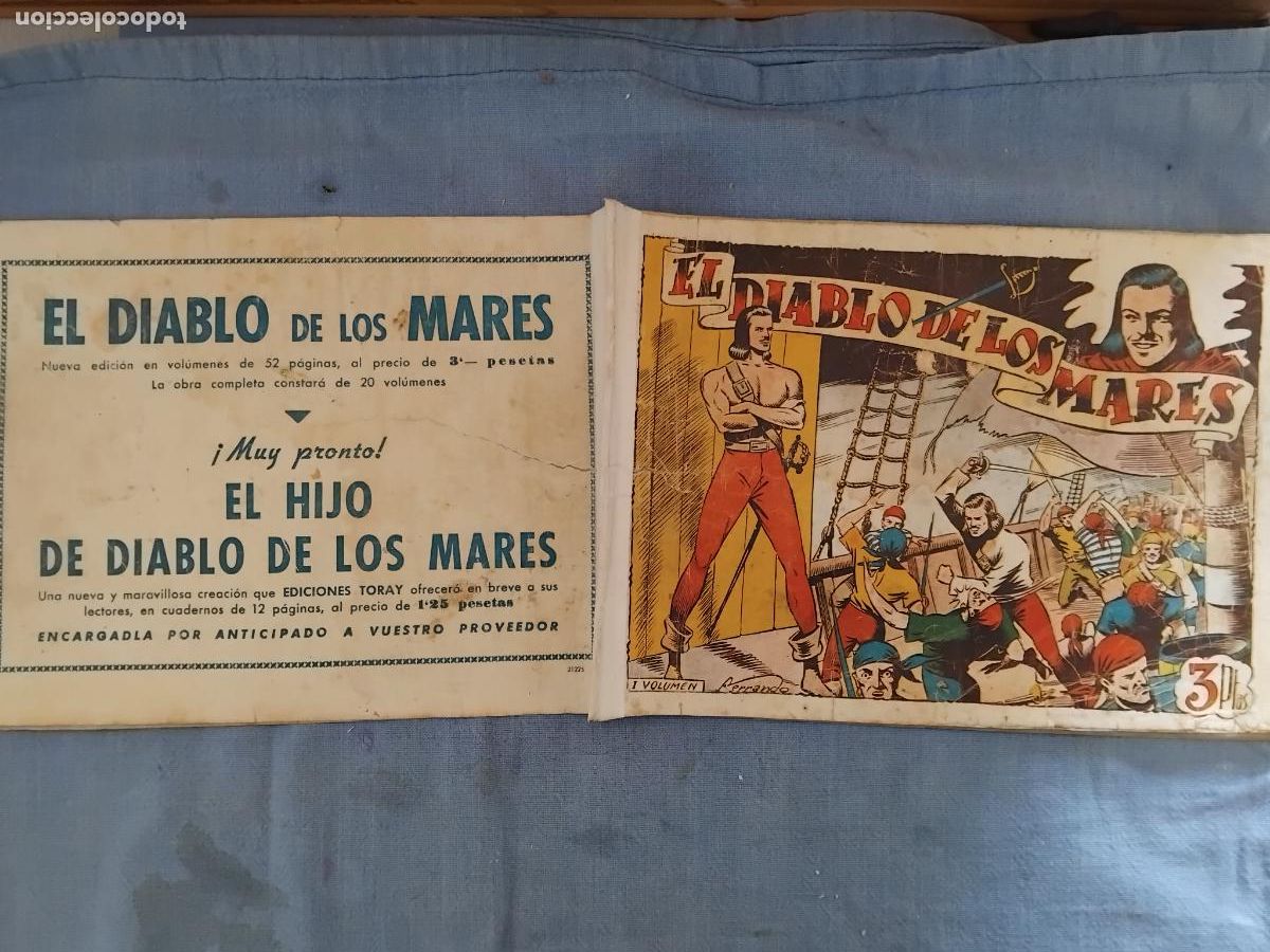 Tebeos: EL DIABLO DE LOS MARES VOLUMEN I. EDICIONES TORAY 1947. ORIGINAL. - Foto 1