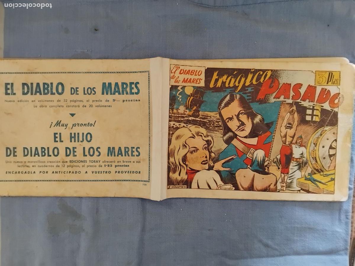 Tebeos: EL DIABLO DE LOS MARES VOLUMEN II. EDICIONES TORAY 1947. ORIGINAL. - Foto 1