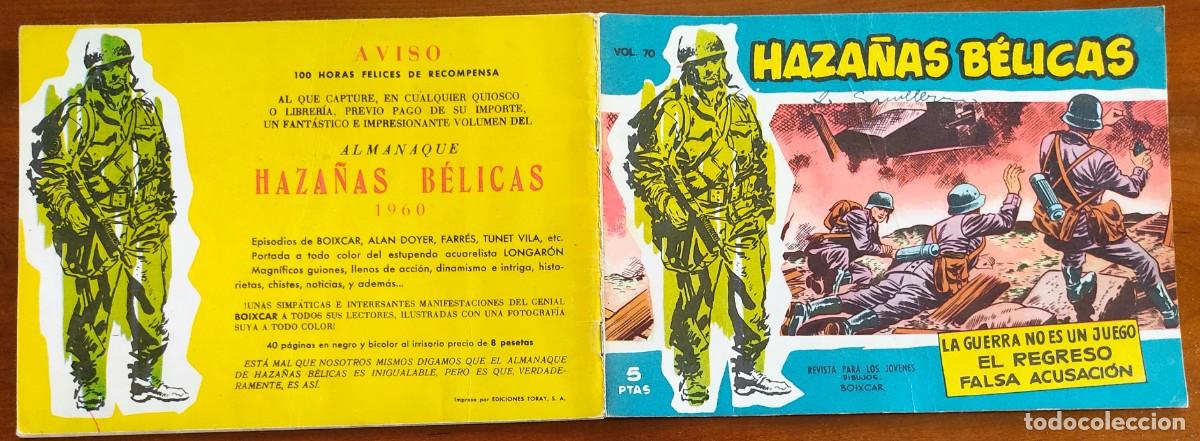 Tebeos: HAZA&Ntilde;AS B&Eacute;LICAS VOL. 70 - EDICIONES TORAY - Foto 2