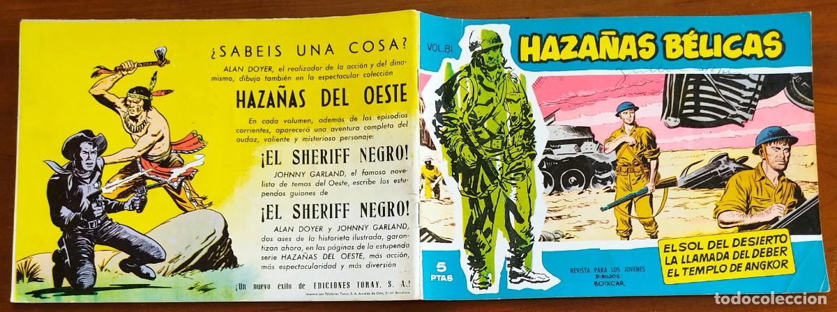 Tebeos: HAZA&Ntilde;AS B&Eacute;LICAS VOL. 81 - EDICIONES TORAY - Foto 2
