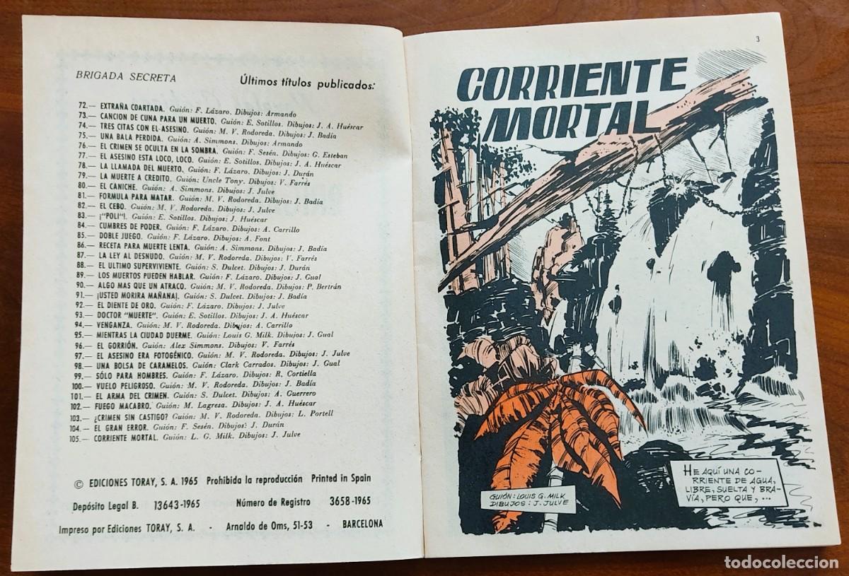 Tebeos: BRIGADA SECRETA N&ordm; 105 - EDICIONES TORAY - Foto 4