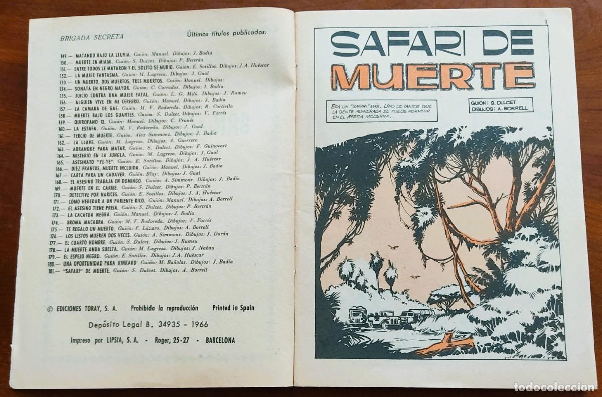 Tebeos: BRIGADA SECRETA N&ordm; 181 - EDICIONES TORAY - Foto 4