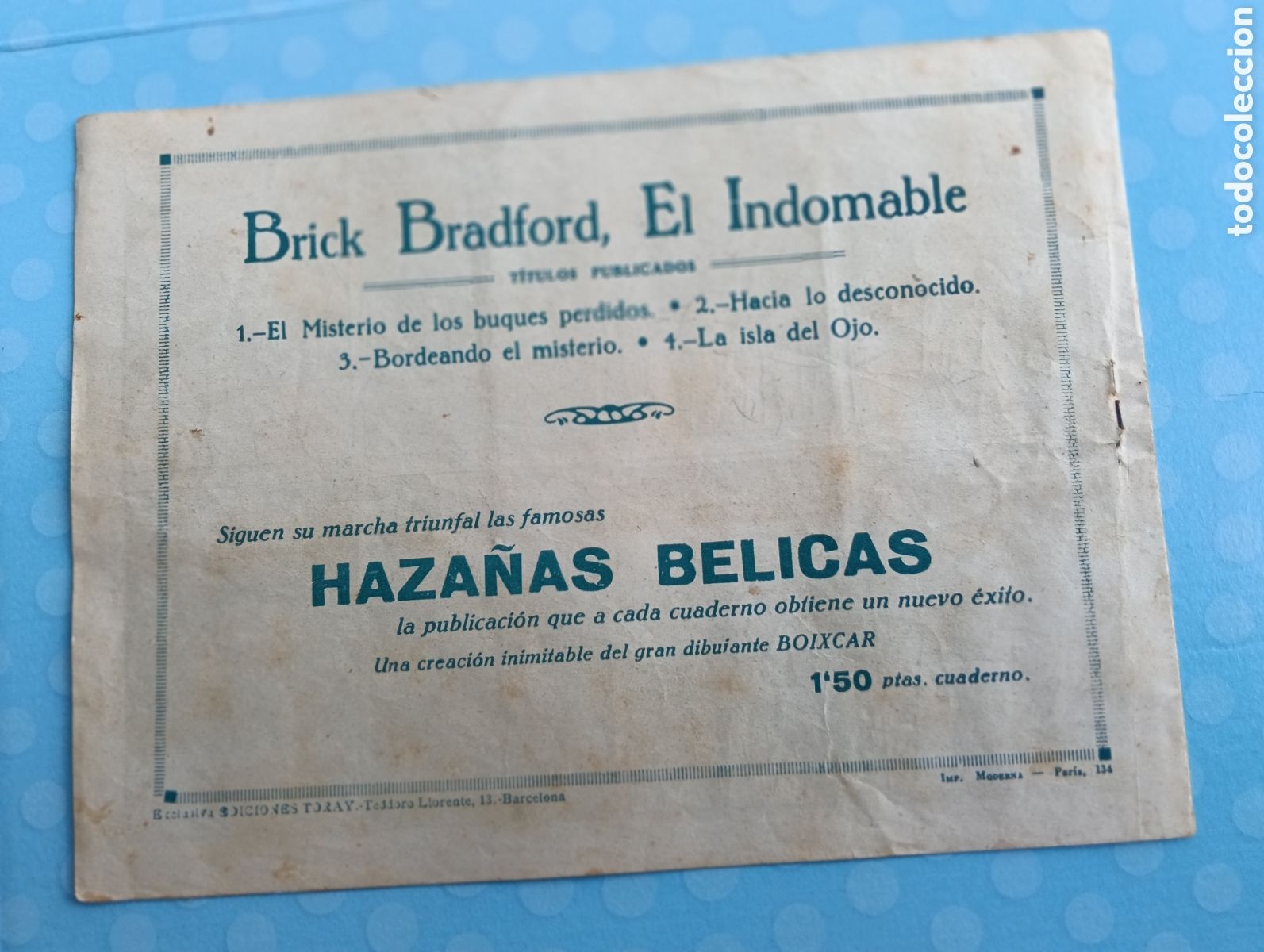 Tebeos: Brick,El indomable ,n. 4 ,la isla del ojo, toray 1951 - Foto 3
