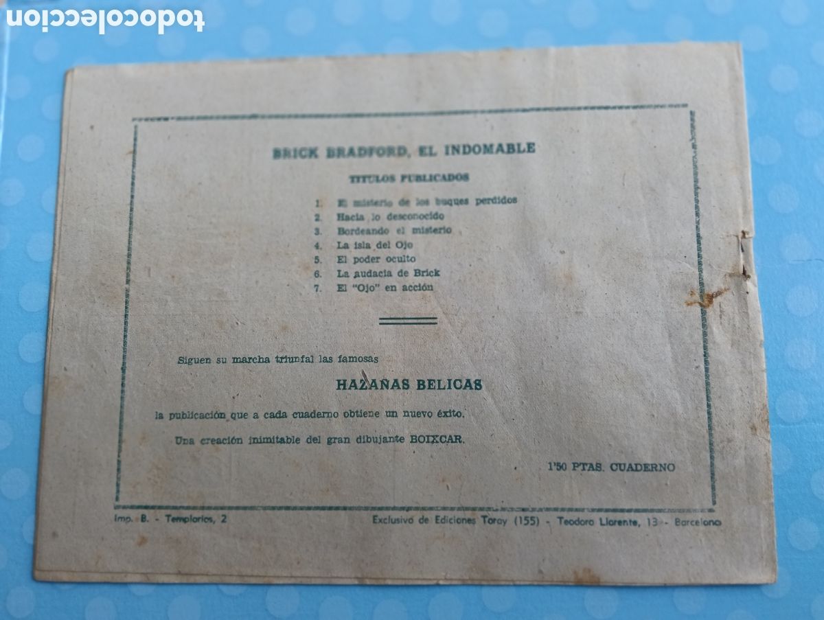 Tebeos: Brick,el indomable ,n.7, el ojo en acci&oacute;n, toray 1951 - Foto 3