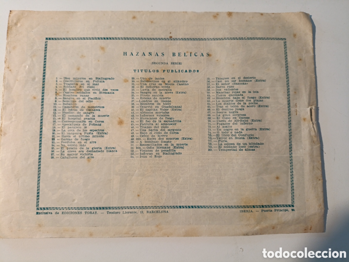 Tebeos: Haza&ntilde;as b&eacute;licas N&uacute;mero 80 - Foto 2