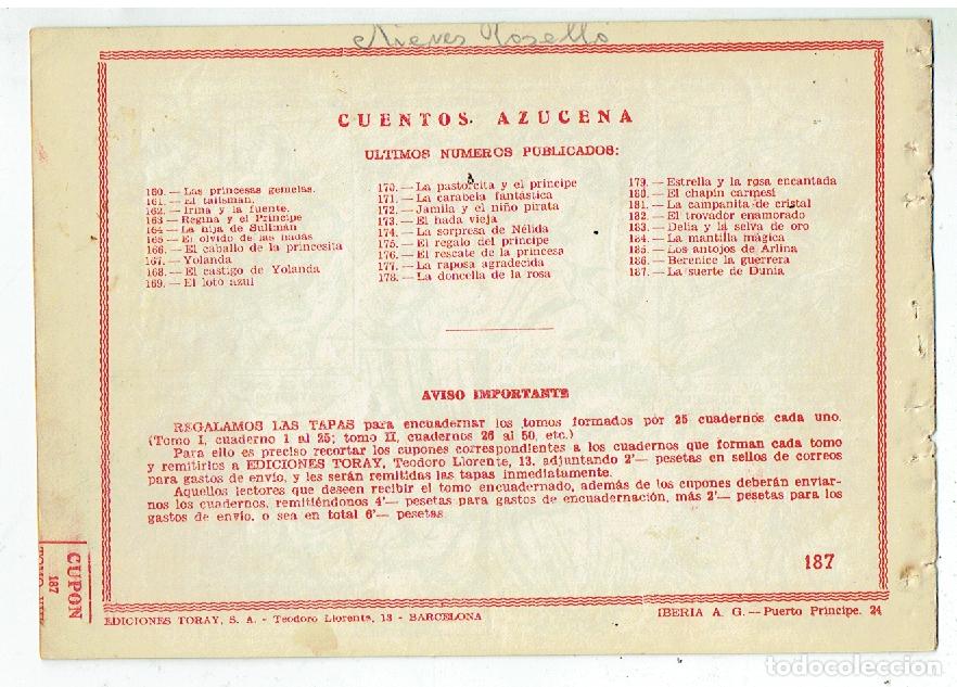Tebeos: AZUCENA. N&ordm; 187. LA SUERTE DE DUNIA. EDITORIAL TORAY. (C/A3) - Foto 2